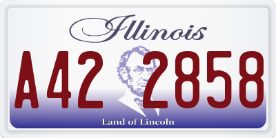 IL license plate A422858