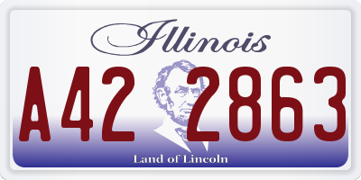 IL license plate A422863