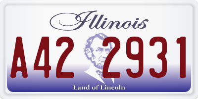 IL license plate A422931