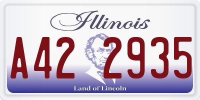 IL license plate A422935