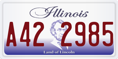 IL license plate A422985