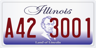 IL license plate A423001