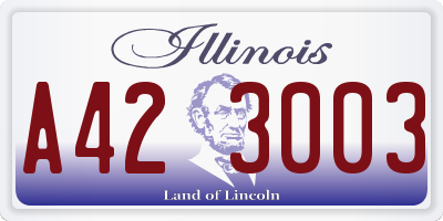 IL license plate A423003