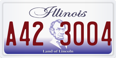 IL license plate A423004