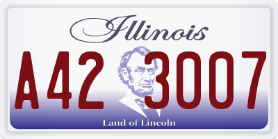 IL license plate A423007