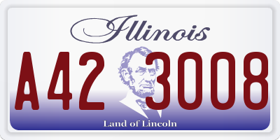 IL license plate A423008