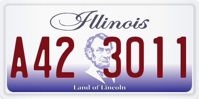 IL license plate A423011