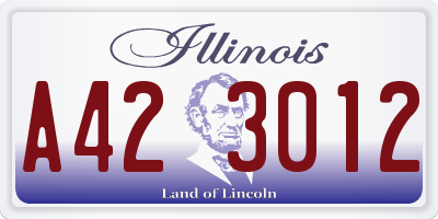 IL license plate A423012