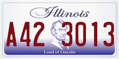IL license plate A423013