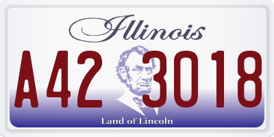 IL license plate A423018