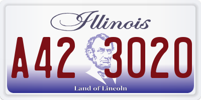 IL license plate A423020
