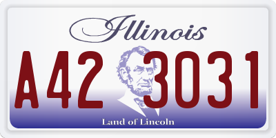 IL license plate A423031