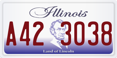 IL license plate A423038