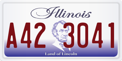 IL license plate A423041