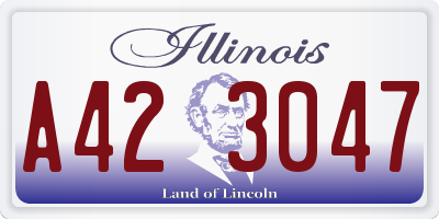 IL license plate A423047