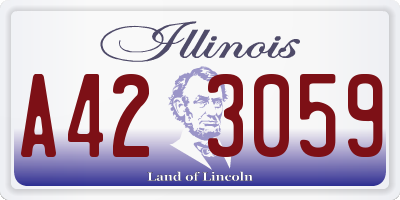 IL license plate A423059