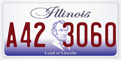 IL license plate A423060