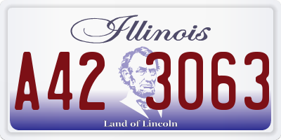 IL license plate A423063