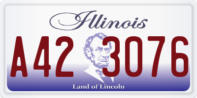 IL license plate A423076