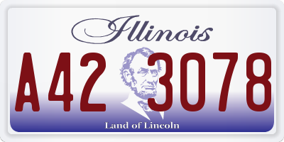 IL license plate A423078