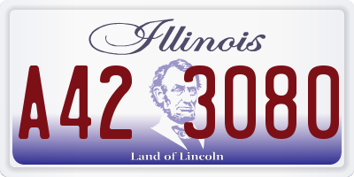 IL license plate A423080