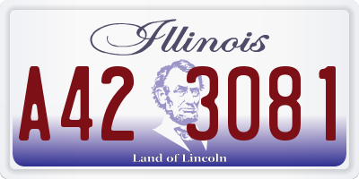IL license plate A423081