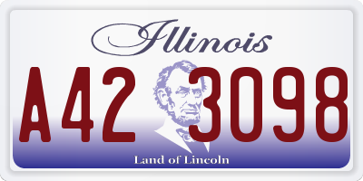 IL license plate A423098