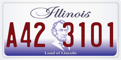 IL license plate A423101