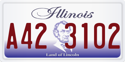 IL license plate A423102