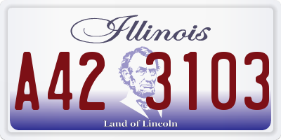IL license plate A423103