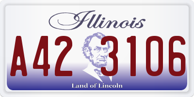 IL license plate A423106