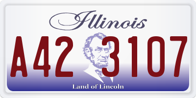 IL license plate A423107