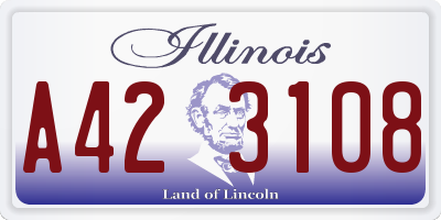 IL license plate A423108