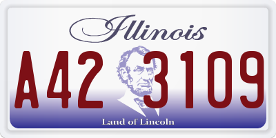 IL license plate A423109