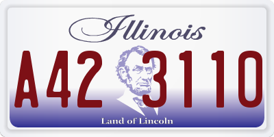 IL license plate A423110