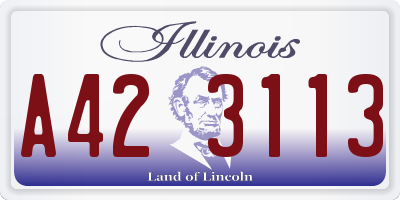 IL license plate A423113