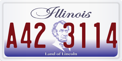 IL license plate A423114