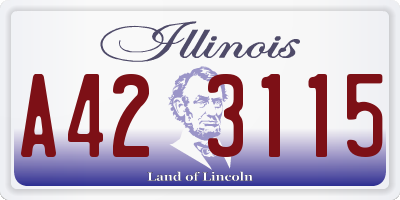 IL license plate A423115