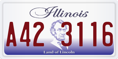 IL license plate A423116