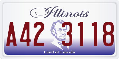 IL license plate A423118