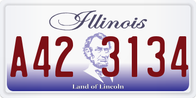 IL license plate A423134