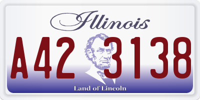 IL license plate A423138