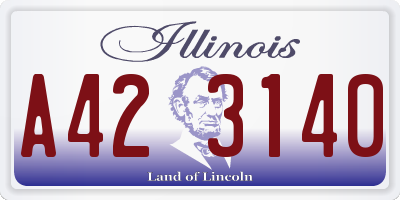 IL license plate A423140