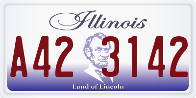 IL license plate A423142