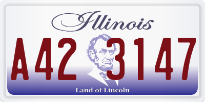IL license plate A423147