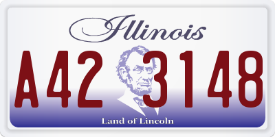 IL license plate A423148