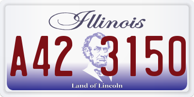 IL license plate A423150