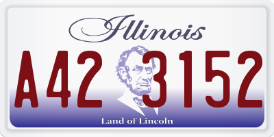 IL license plate A423152