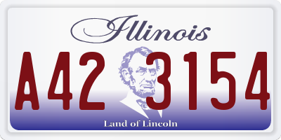 IL license plate A423154