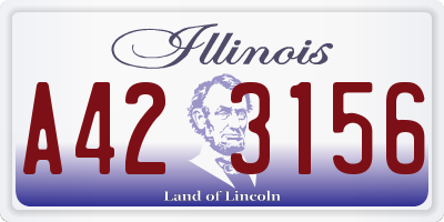 IL license plate A423156